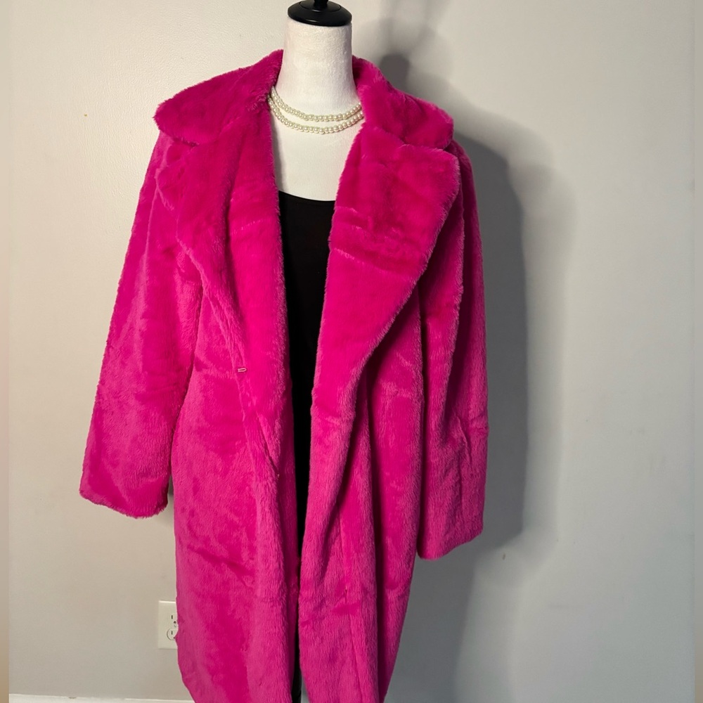 Hot Pink Faux Fur Coat | Plush Statement Jacket | Barbiecore Glam